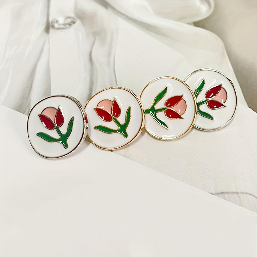 

Универсальные пуговицы для пальто Цветы Пуговицы-тюльпаны Пуговицы для свитера/куртки Сердце Квадрат Бант Пуговицы для костюма 1pcs серебряный