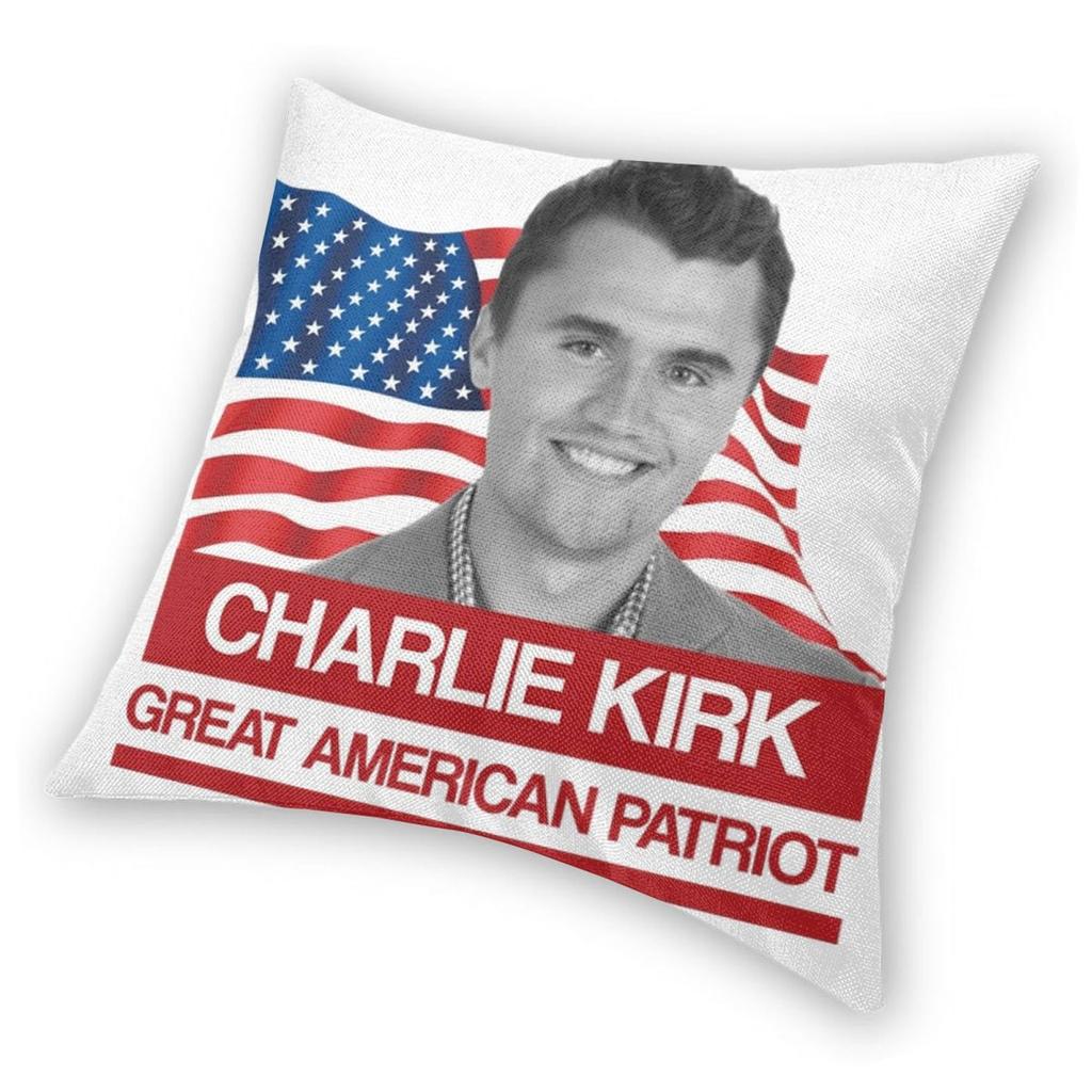 Charlie Kirk Kissenbezug Bedruckter Polyester-Kissenbezug Dekor Kissenbezug für Sofakissen Zuhause Mit Reißverschluss 45*45cm