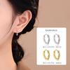 Boucles d'oreilles Cercles Géométriques Creux Zircon Incrusté Micro Argent Sterling 925 Pour Femmes Bijoux Fins