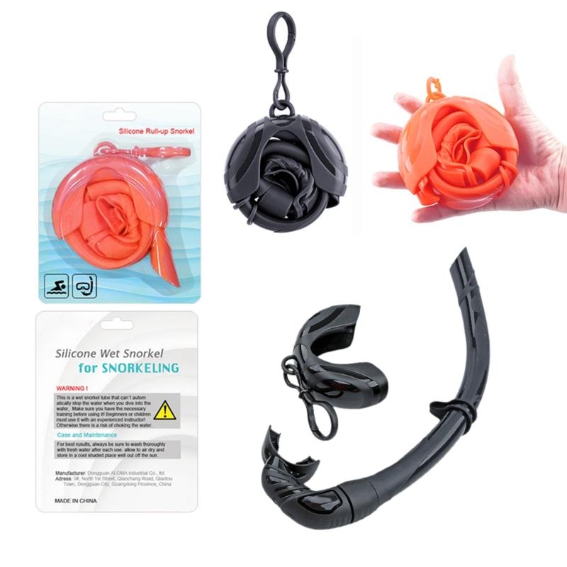 Freediving and Snorkeling Snorkel Rolls Up Silicone Snorkel Swim Snorkel  for Outdoor Scubas Diving Accessories Enduring