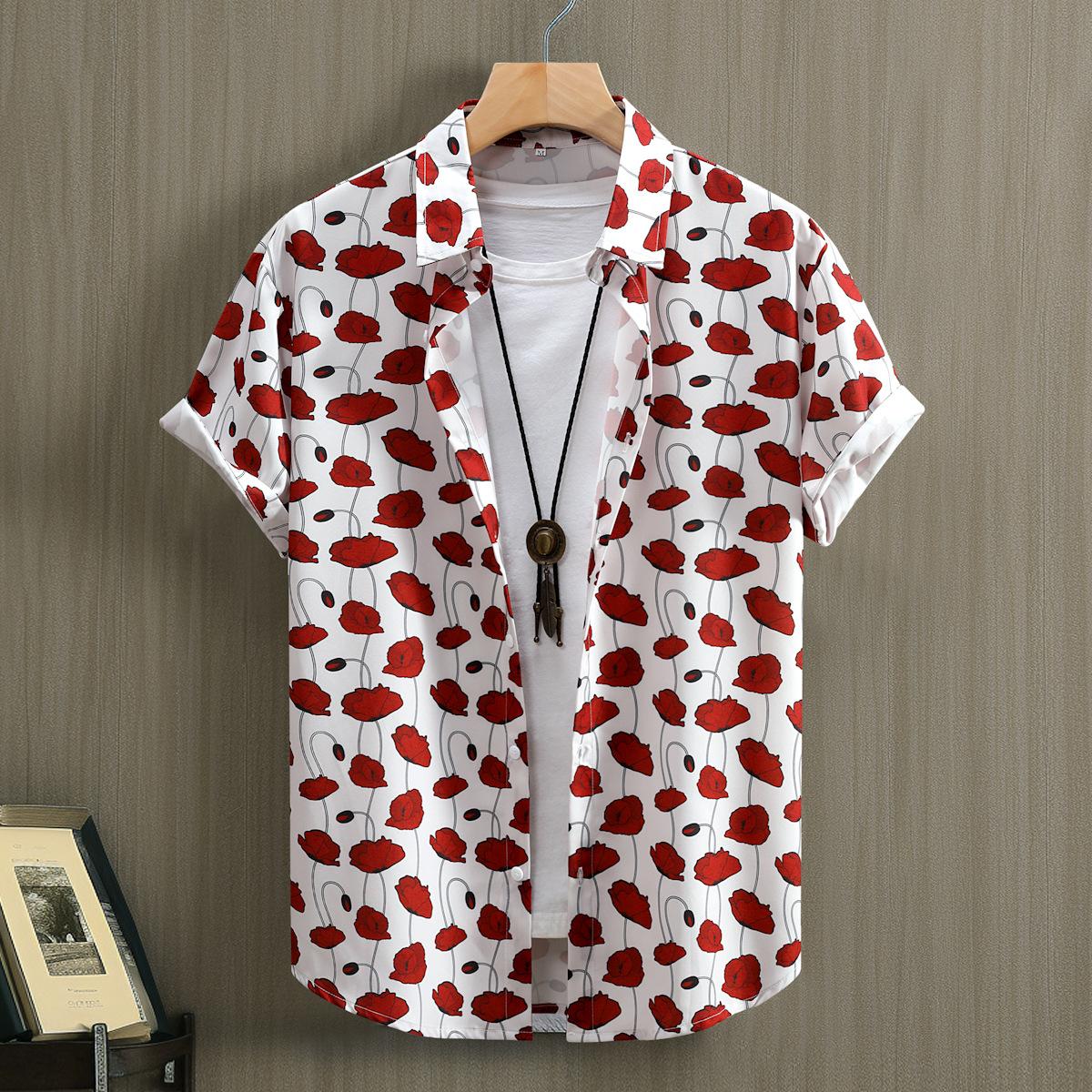 

Мужская рубашка из вискозы Cozy Up с короткими рукавами и принтом M