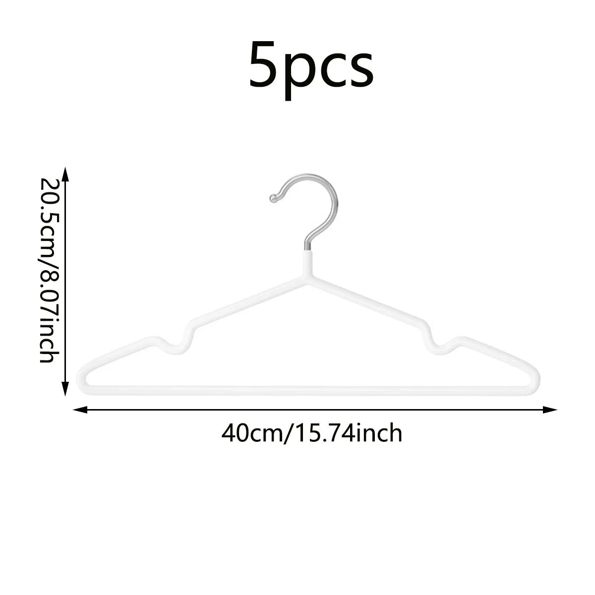 

5 шт. - Бесшовные простые вешалки для одежды, металлические, для взрослых и детей, нескользящие, с прорезью для ремня, из пропитанного пластика