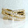 Trendy Noble Gold Color Cross Rings for Women Shining Cubic Zirconia Lady Wedding Party Anniversary Accessories Jewelry