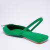 Summer New Green Single Shoes Women Brethable Fashion Pointed Toe Flat Sexy Rhinestone Muller Sandals And Slippers Luxury