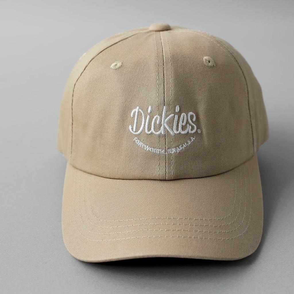 Dickies Patch Emblem Low Cap Logo Polo Cap Hat for Men and Women, Unisex, Solid Color, 874 6-Panel Cotton Cap, Baseball Cap, 024 Looking Beige