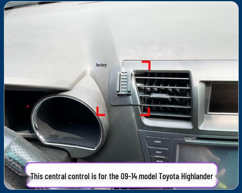 Handyhalterung für Toyota Highlander (2009–2023): Lüftungshalterung mit Navigationshalterung