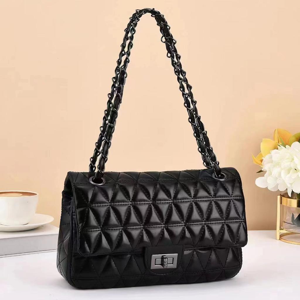 2025 texture fashion trend diamond square bag women's portable shoulder messenger bag bag