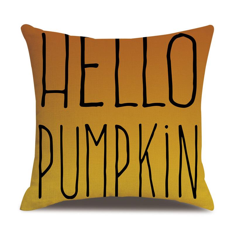 Thanksgiving Linen Pillow Case Autumn Pumpkin Print Supply Pillow Cushion Cover Premium Durable Quality Useful