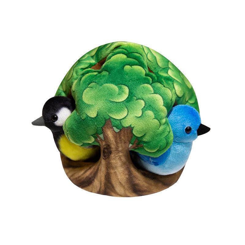 Cute Simulation Bird Tree House Doll Plush Toy Doll Sparrow Nest Doll Home Living Room Ornament