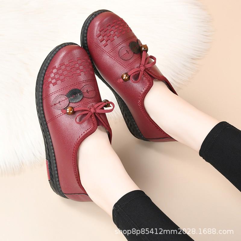 Womens Winter Warm Fleece-Lined Slip-On Boots With Rubber Sole Non-Slip Comfortable Low Heel