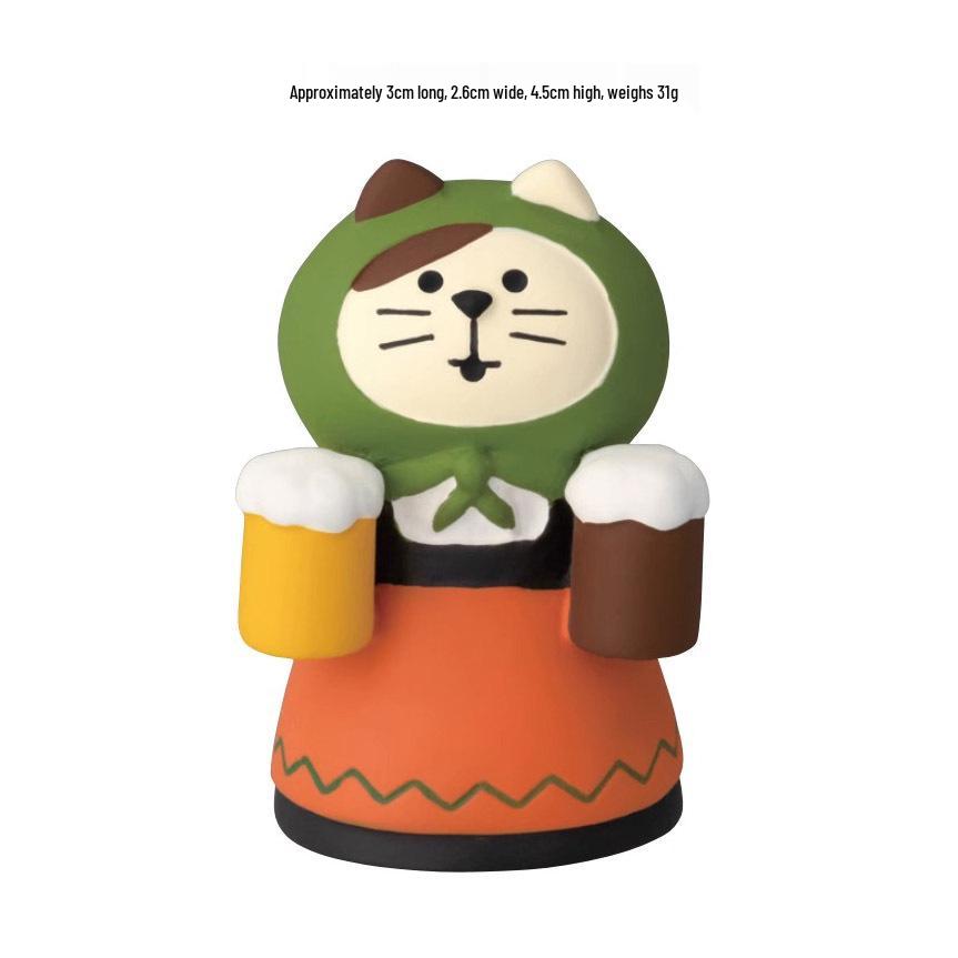Japanese Cat Halloween Resin Ornaments – Handmade DIY Trendy Toy Figures