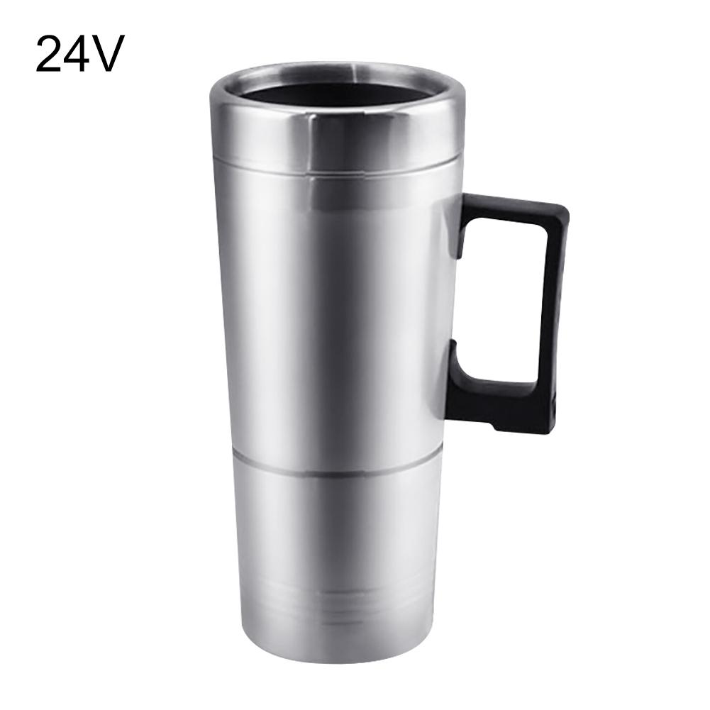 

Стальная дорожная чашка с подогревом для автомобиля, горячая вода, кофе, чай, термокружка, модный автомобильный аксессуар 24V
