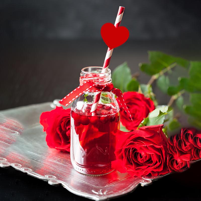24pcs Valentine's Day Paper Straws Romantic Red Love Heart Decorative Drinking Straw for Wedding Valentine Party Party Decor