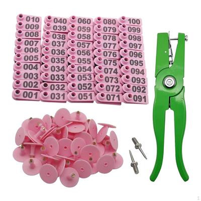 100x Livestock Ear Tags Sturdy Mark Label 001-100 Numbered for Deer Cow Goat