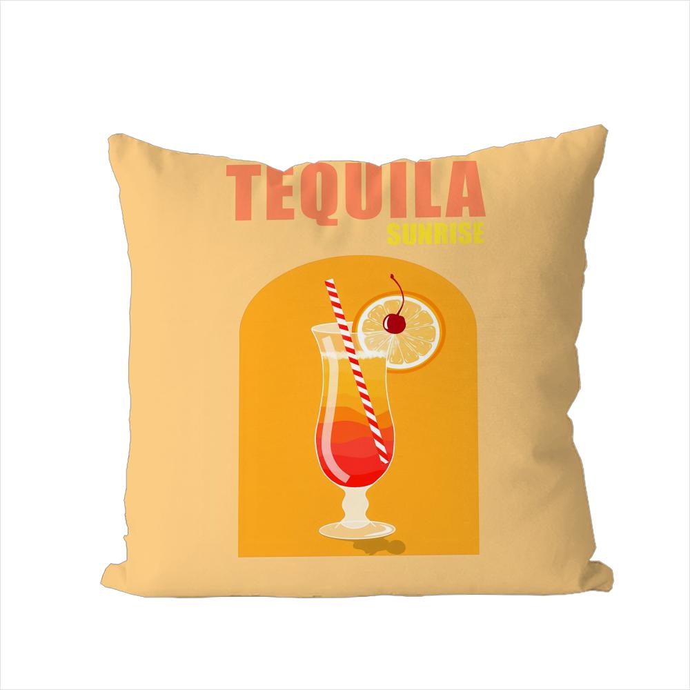 

Tequila Sunrise CCocktail Pillow Case For Car Sofa Decorative Home Doublesided Print Plush Square Throw Pillow Cushion Cover 30x30cm