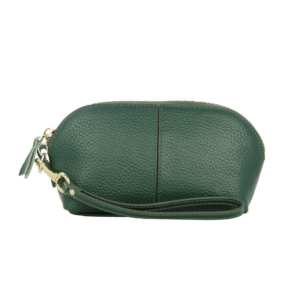 Women's Solid Color Clutch Leather Shell Bag Fashion Casual Leather Large-Capacity Wallet