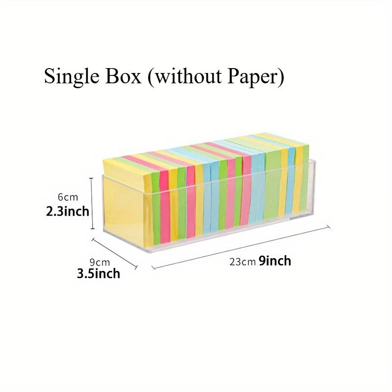 1pc Sticky Note Stationery Storage Box Clear Acrylic Sundries Office Note Divided Multi-grid Shelf