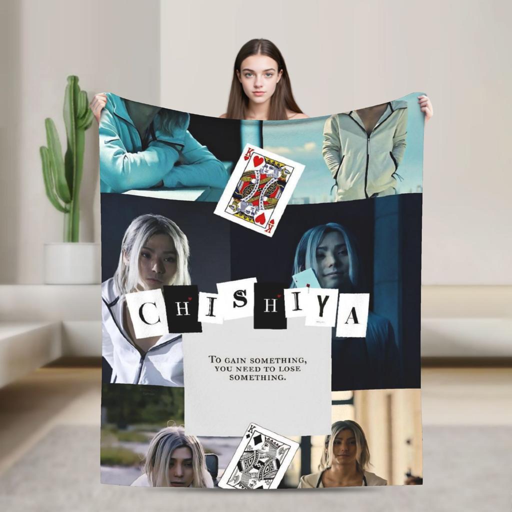 Alice In Borderlands Flannel Blanket Winter Warm Bedding Throws for Girls Boys Couch Chair Novelty Bedspread Sofa Bed Cover