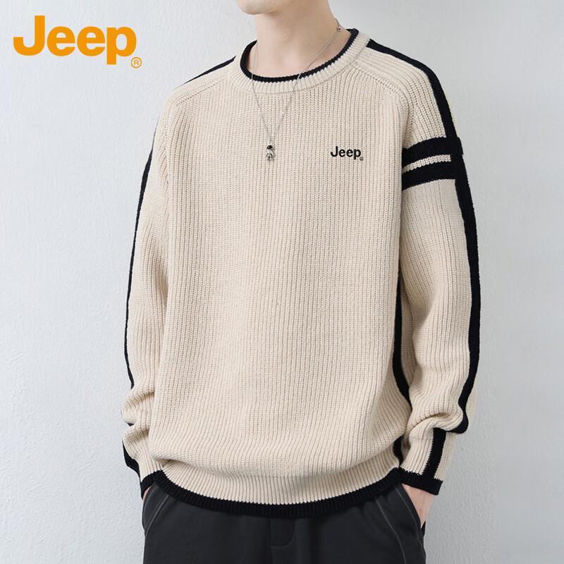 Jeep Men's Loose Fit Premium Thick Knit Sweater