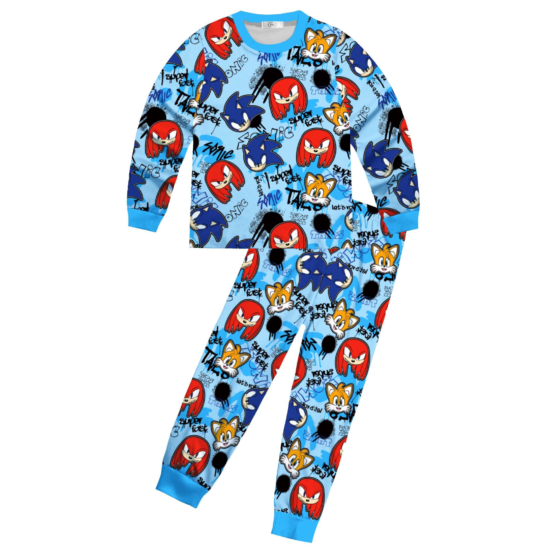 New Speedy Sound Kids Digital Print Long-Sleeve Pajama Set + Pants Size 130
