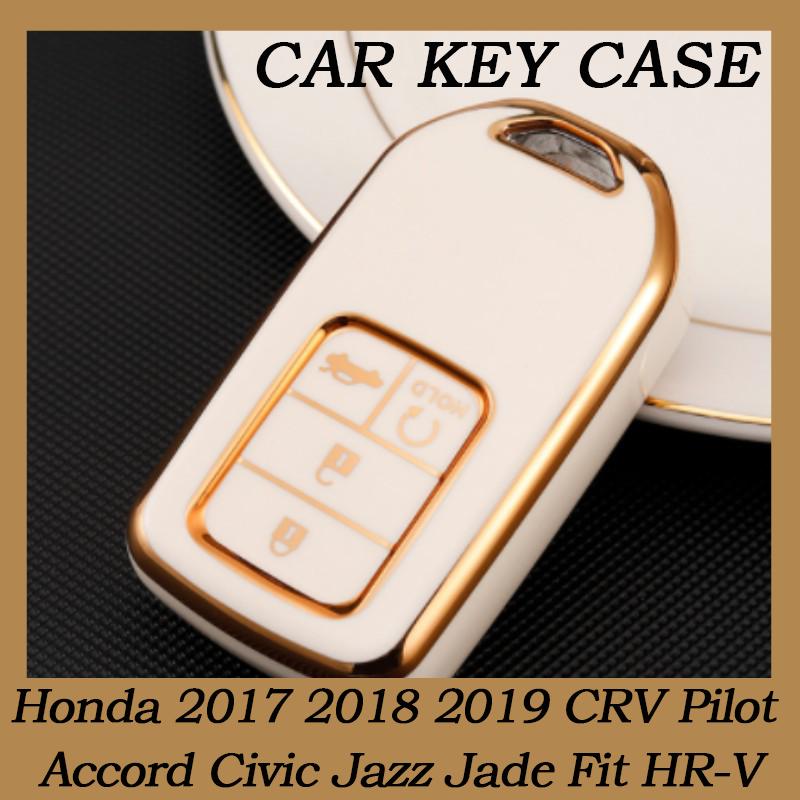 

Fashion TPU Remote Key Case Cover For Honda 2017 2018 2019 CRV Pilot Accord Civic Jazz Jade Fit HR-V Freed Keyless Entry Car Model model A чорний