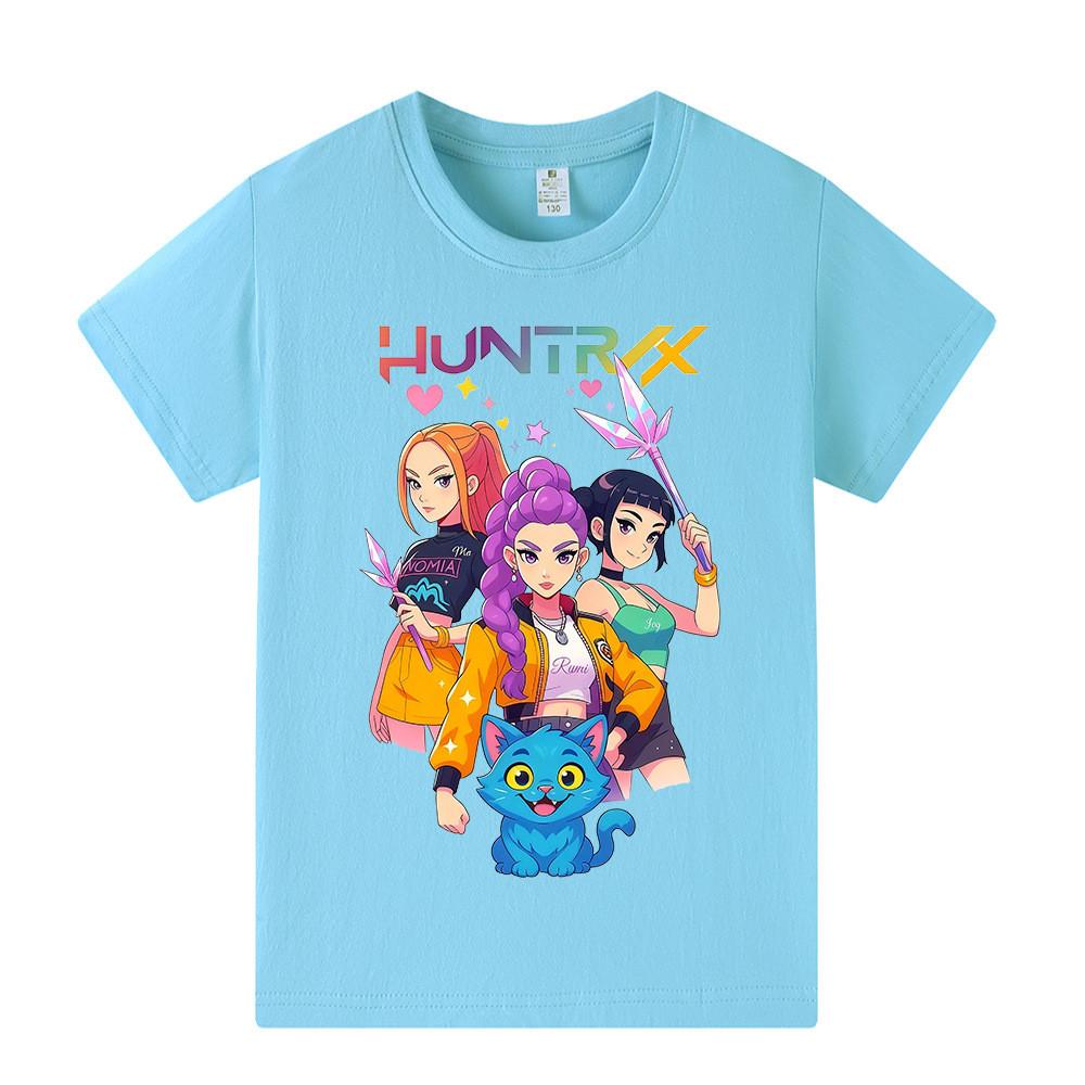 A1233 Kids Boys Girls Kpop Rumi Zoey Mira Print Short Sleeves T-shirt