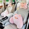 1 Set Auto Interior Decoration Car Headrest Neck Pillows Cute Cartoon Plush Waist Pillow Back Cushion Diy Accessories
