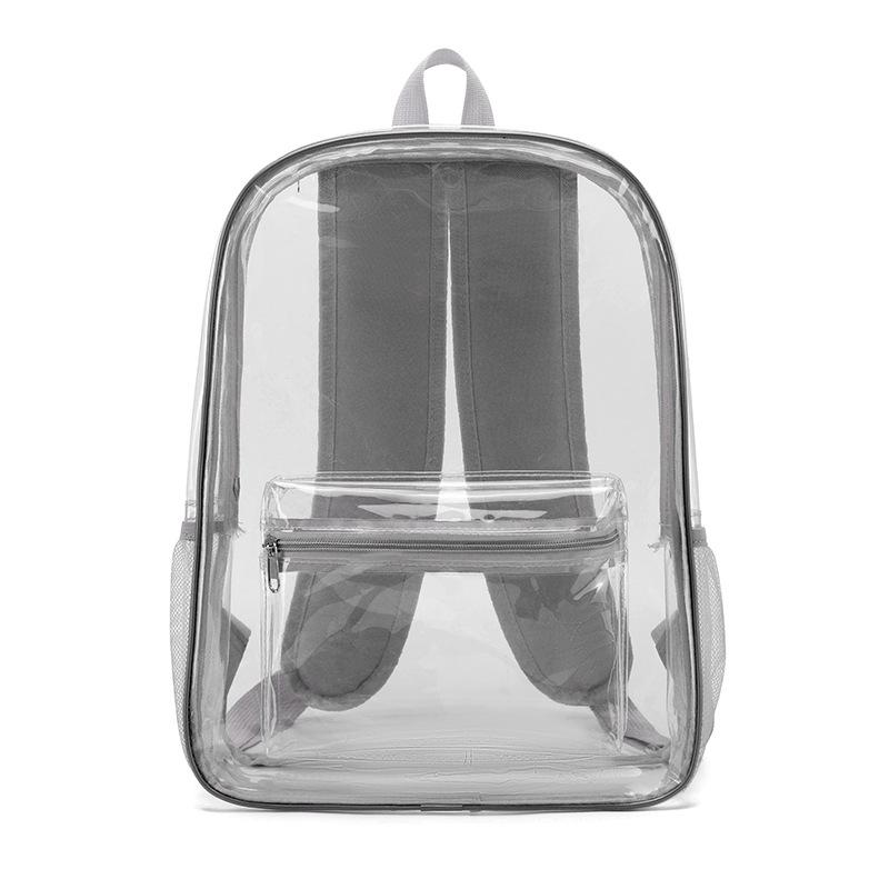 Schoolbag Transparent Backpack Women's Korean Version Large Capacity Student Schoolbag Fitness Bag Fashion Trend Men's and Women's PVC Waterproof 