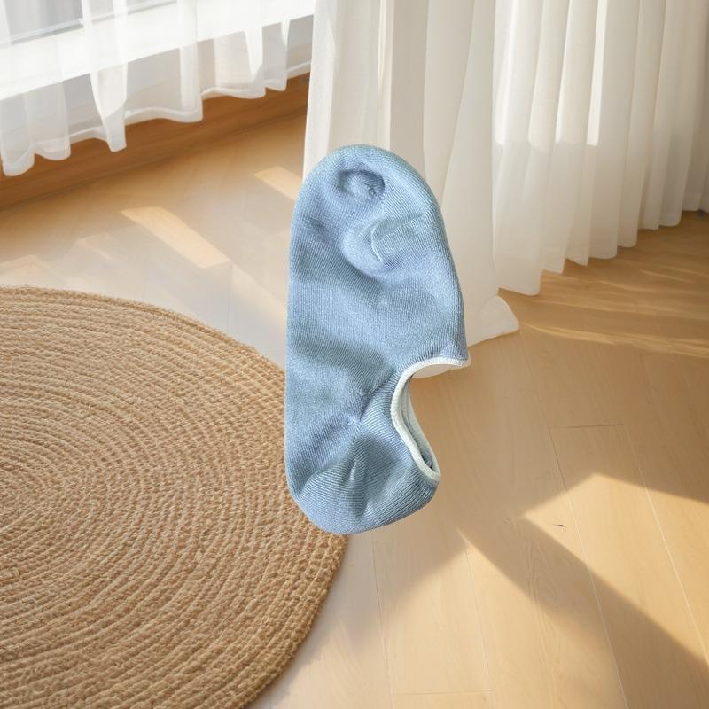 Female Summer Solid Color Thin Color Collision Absorb Sweat Breathable Shallow Mouth Boneless Invisible Socks