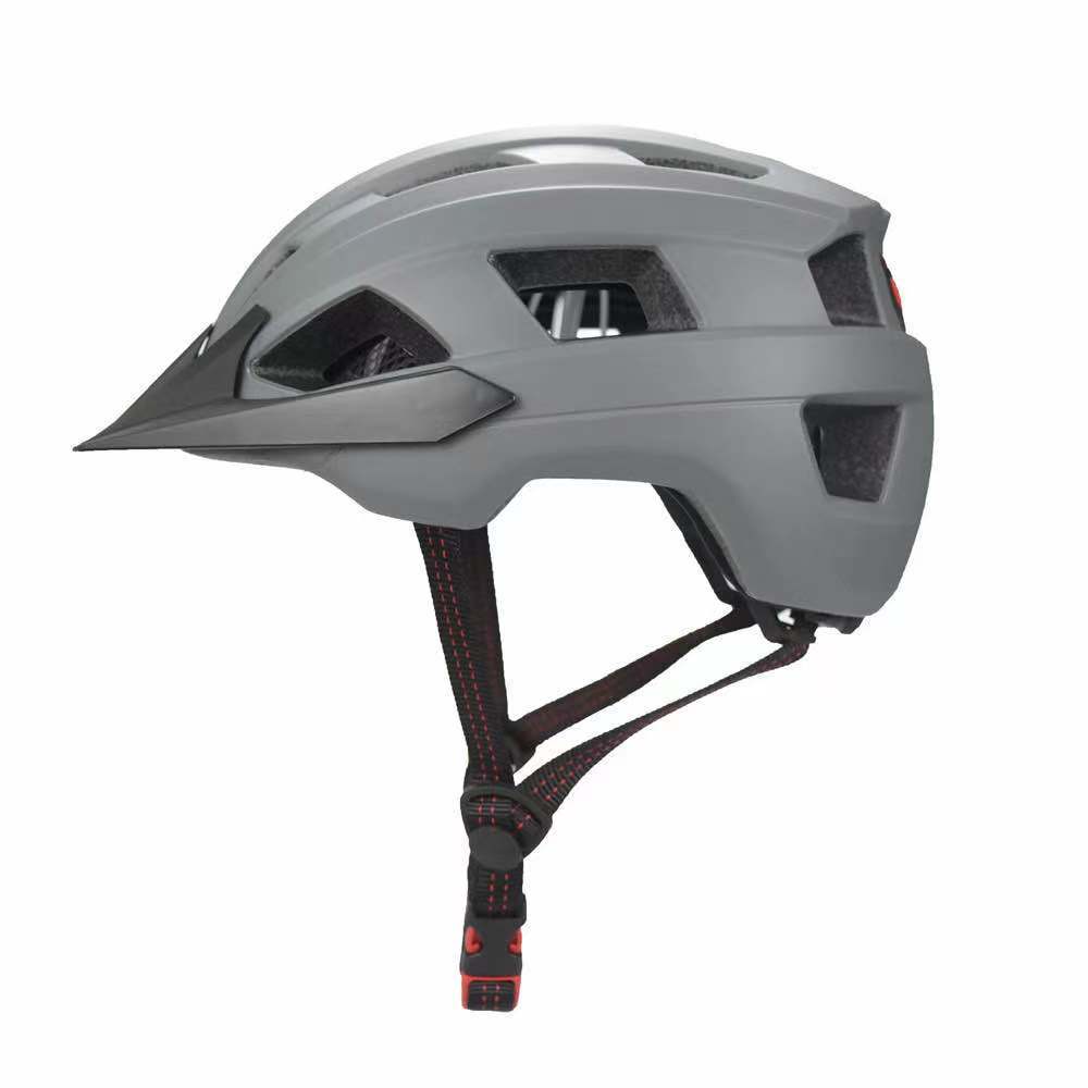 Casque de vélo pour hommes et femmes, forme intégrée avec lumière et visière, casque de cyclisme sur route et de montagne
