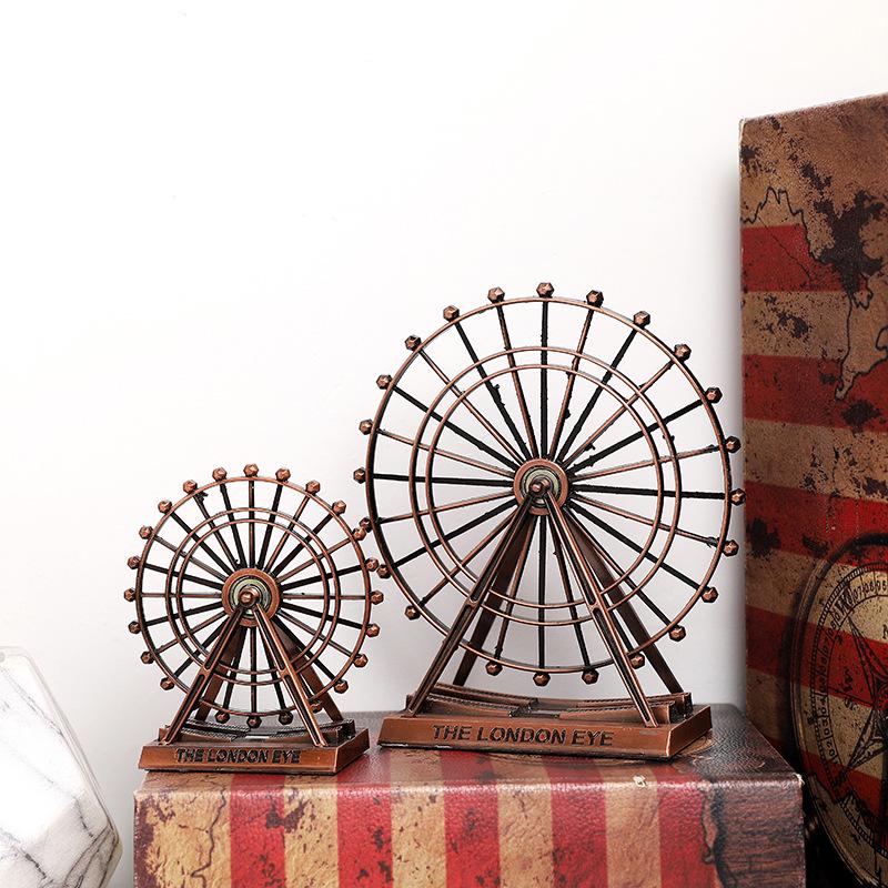 Vintage Ferris Wheel Decorative Ornament for Living Room, Wine Cabinet, TV Stand, or Office