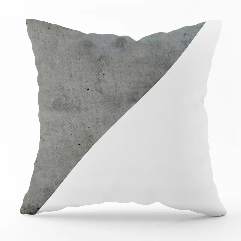 Nordic Minimalist Gray Geometric Printed Pattern Square Cushion Cover for Home Living Room Sofa Chair Decorative Pillowcase