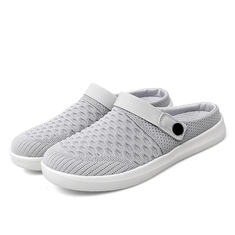 Women Slippers Casual Men Color Sandals Backless Summer Slip On Clogs Black Lightweight Couple Beach Shoes Large Size