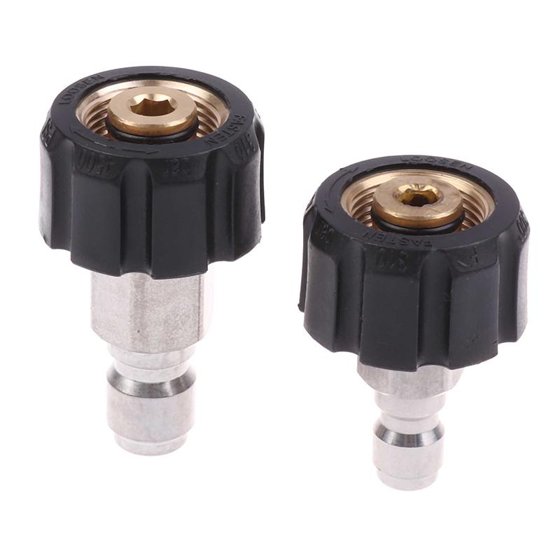 High Pressure Stainless Steel Washer Adapter Set Quick Connect Kit M22 14Mm/15Mm To 3/8 Inch Metric Fittings