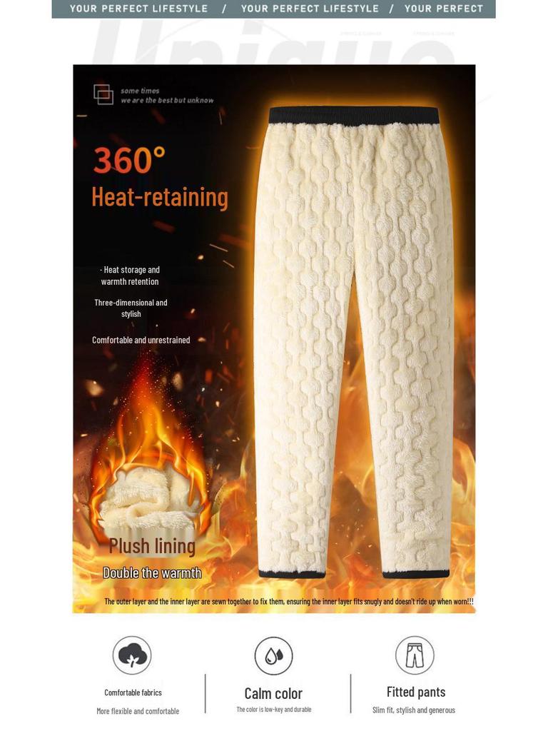 Herren Arktischer Samt Baumwollhose: Kälteschutz, Warm, Verdickt, Winterkleidung für Mittelalte & Junge, Lockere Freizeitkleidung.