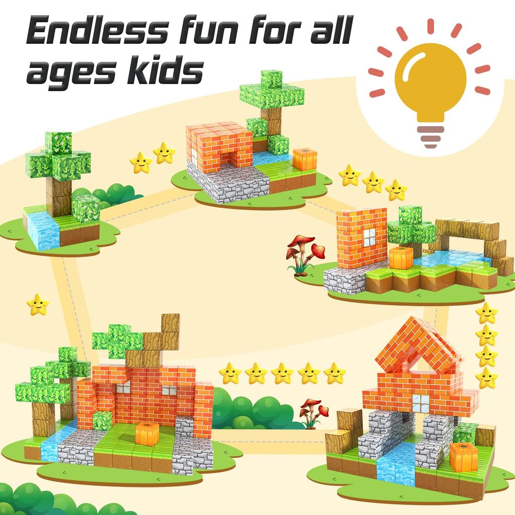 Magnetic Building Cubes Pumpkin Edition Kids Games Toys For Boys Girls 3+ Years Old Magnetic Stem Construction Toys