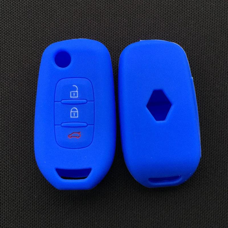 Siliconen Auto Sleutel Auto Hoesje Cover voor Renault Kadjar 3 Knops Klapbare Sleutel Hoesje Cover Shell