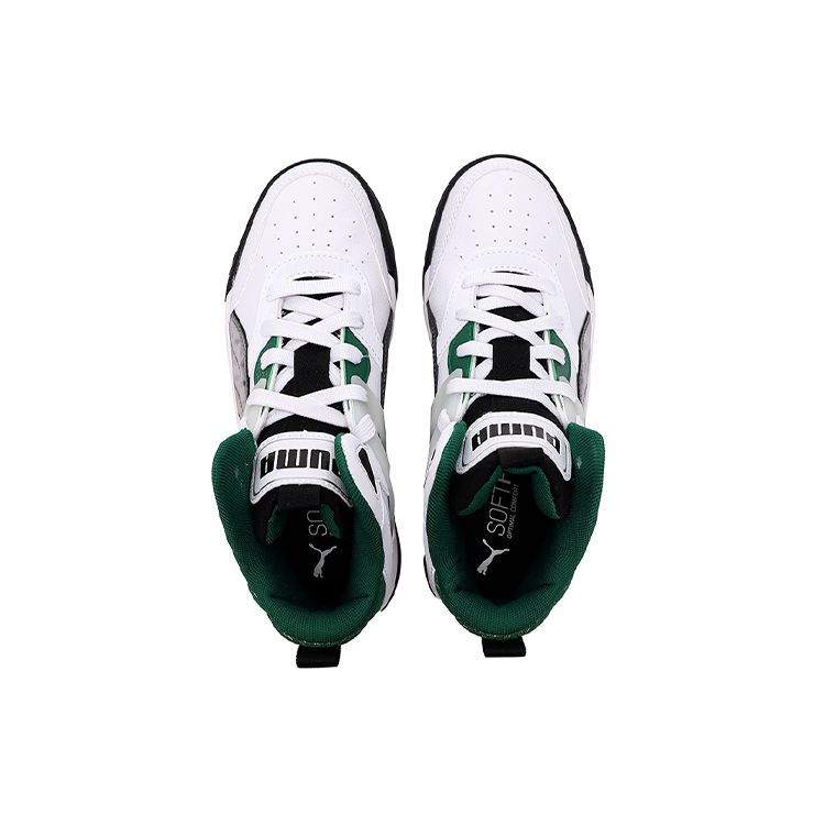 Puma Backcourt Mid Cyber Week Casual High-Top Sneakers Unisex Sneakers White Green 381129-03