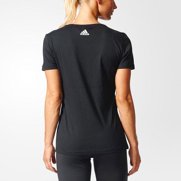 Adidas Originals Special Linear Letter Print Sports Style Crew Neck Short Sleeve T-Shirt Women Tops Black BP8378