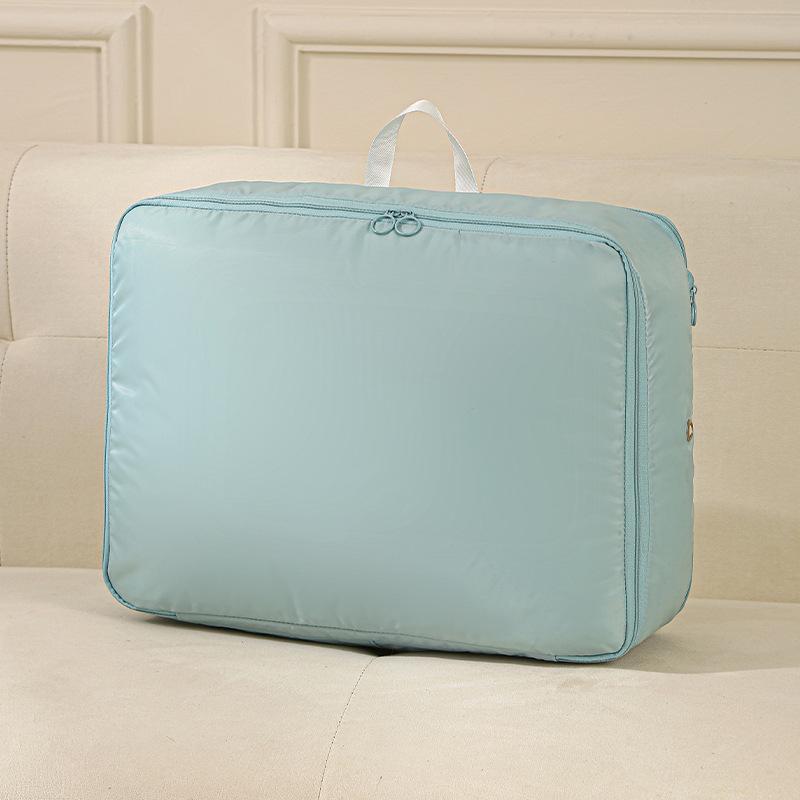 Portable Self-Compressing Storage Bags - Waterproof, Expandable Fabric Cubes with Zipper & Carry Handle, Ideal for Quilts, Blankets, Bedding