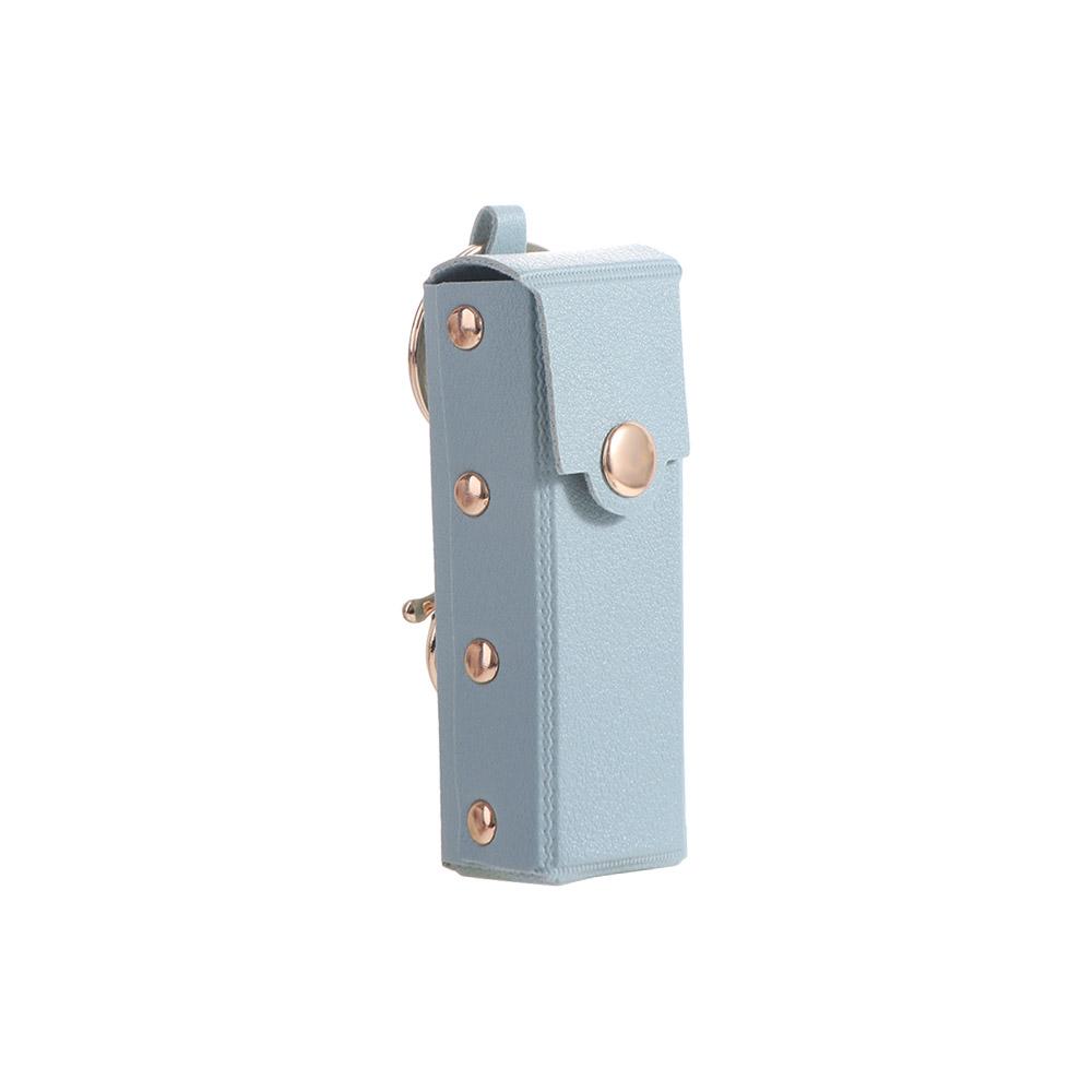 

Portable Waterproof Lipstick Bag With Keychain Storage Bag Lipstick Pouch Soft Leather Lipsticks Protective Cover Outdoor синий