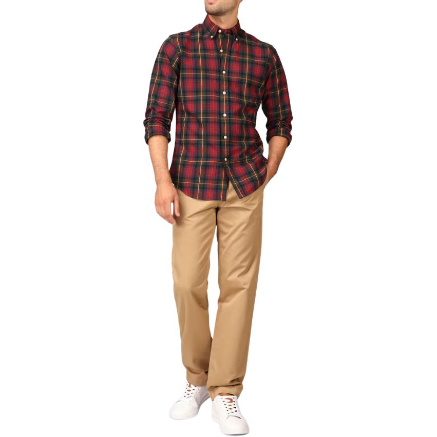 Polo Ralph Lauren Button-Down Collar Checkered Long Sleeve Shirt Men Shirts 710922274-004