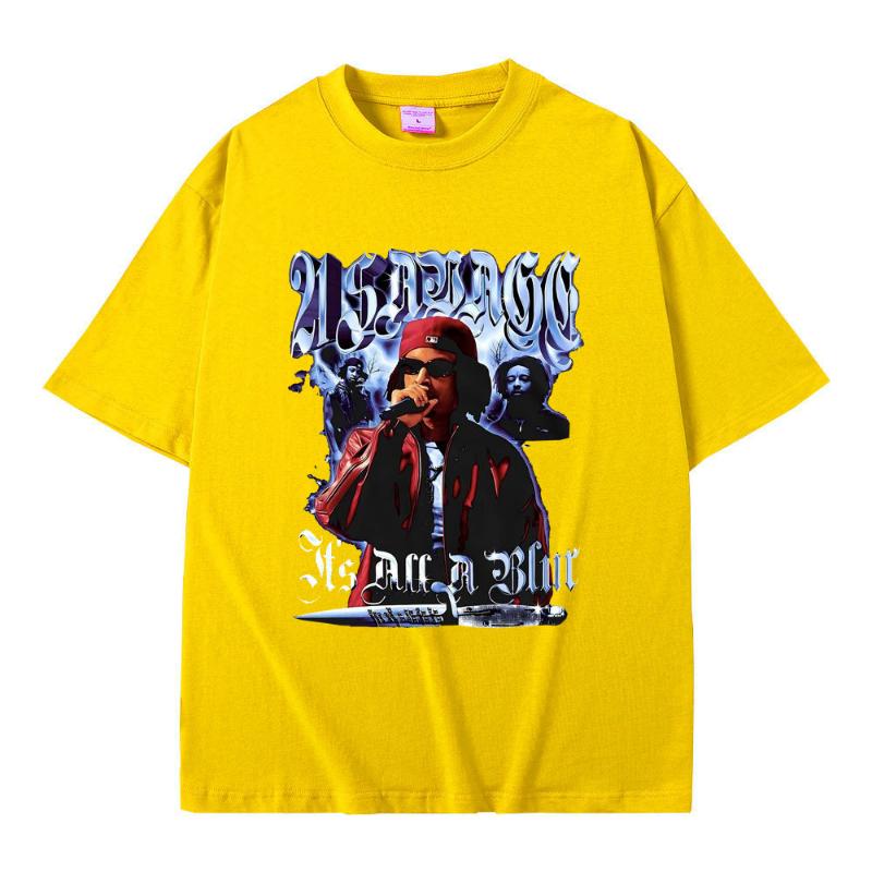 Rapper 21 Savage Its All A Blur Graphic Print TShirt Unisex Women Fashion Casual Rock Streetwear Short Sleeve TShirt Unisex Loose