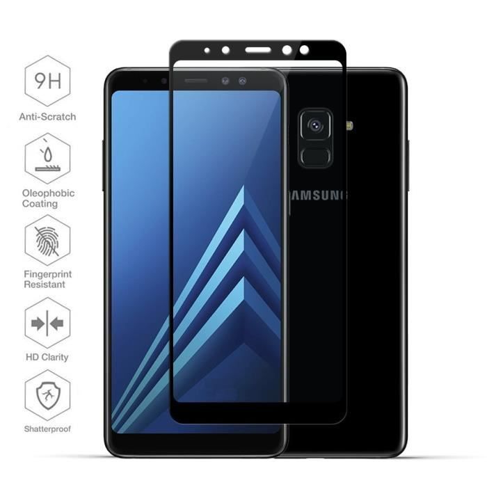 Tempered Glass Screen Protector for Samsung Galaxy A8 2018 A530 - Black Border - Phonillico