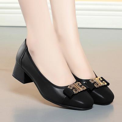 Moda Stile Francese 2024 Nuove Scarpe Singole Maniche a Bocca Bassa in Pelle Morbida Suola Morbida Estate Versatili Tacco Basso Scarpe da Donna
