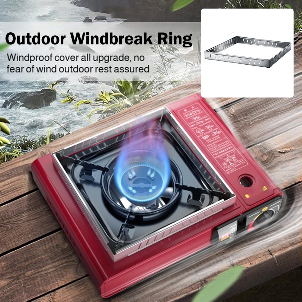 Outdoor Gas Stove Wind Screen Stainless Steel Foldable Stove Windshield Burner Screen Cooking BBQ Hiking Camping Equipment
