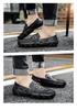 Men's Spring Alligator Pattern Leather Slip-On Shoes - Casual, Trendy, Soft Sole Driving & Work Shoes