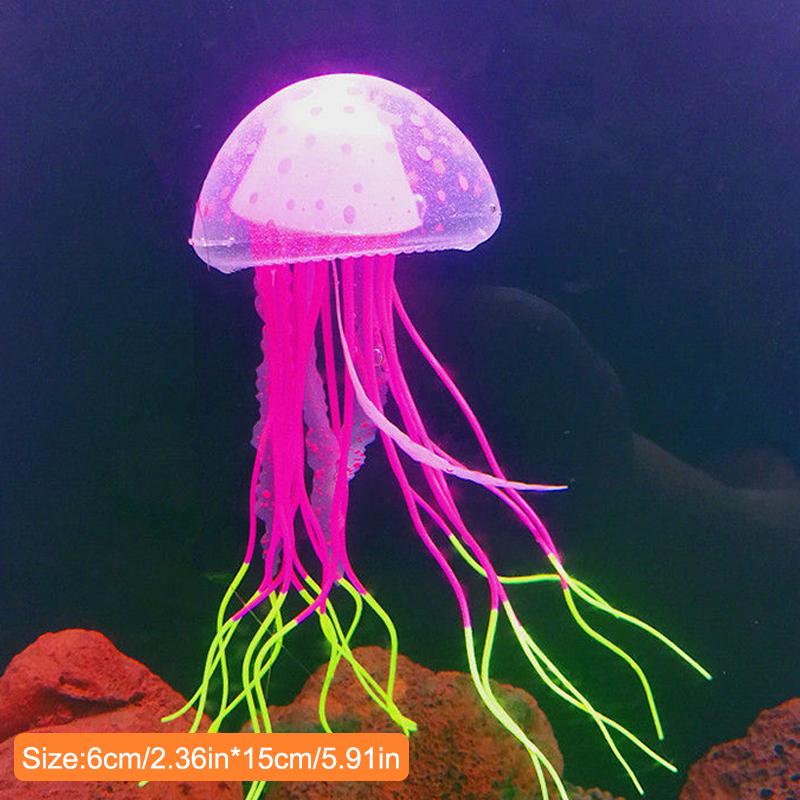 Fish Tank Decorations Artificial Glowing Moon Jellyfish  Fish Tank Ornaments