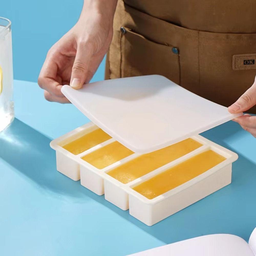 Silicone Ice Mold with Lid Food Sauce Storage New Food Freezing Molds