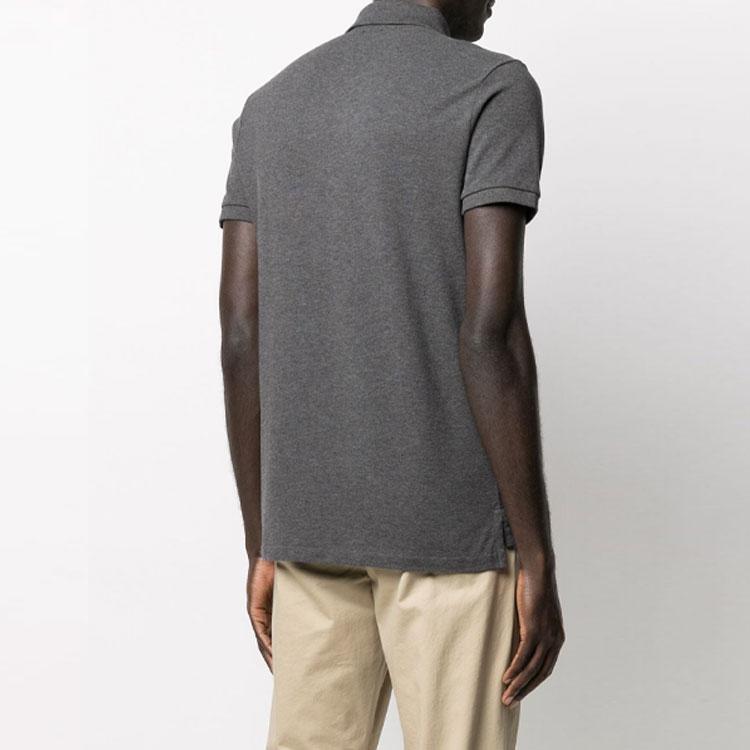 Polo Ralph Lauren Logo Patch Pullover Short Sleeve Polo Shirt Unisex Polo Shirts Gray 710782592-002